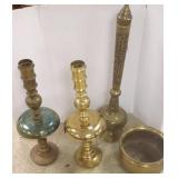 4 large Persian brass items