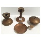 4 pieces hammered copper including OMS