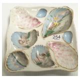 Hand painted porcelain oyster plate