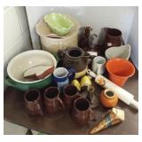 Group of pottery & stoneware including Red