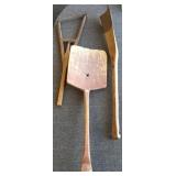 2 primitive wood shovels & a primitive weed whip