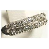 14K gold band set with diamonds