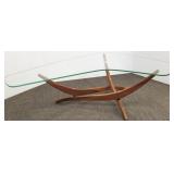 Forest Wilson mid century glass & teak low table