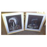 2 framed Native American original artworks -