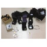 Group of coin, etc. jewelry- some with gold mounts