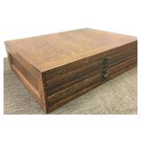6-drawer oak map cabinet with Midwest State R.R.