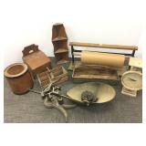 Group store, etc items- 2 scales, containers &