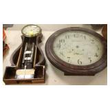 2 antique clock cases with one movement