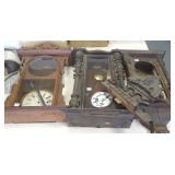 3 antique clock cases with one movement