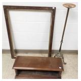 Brass stand, Victorian frame & radio cabinet