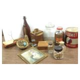 Group including store jars, wood items, etc.