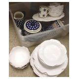 Group pottery dinnerware including stars & stripes
