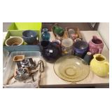 Group of pottery, glass, jewelry, etc
