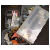 Group of fly tying items- some flies, line, etc.