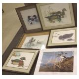 5 framed & 1 unframed signed & numbered wildlife