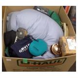 Group of fishing bugs, sleeping bag, 2 fly reel
