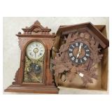 Shelf clock & cuckoo clock (as seen)