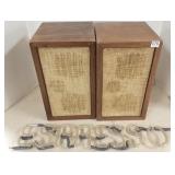 Pair KLH speakers & espresso sign