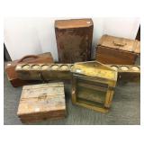 6 pieces including candle rack & primitive boxes