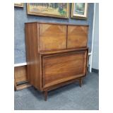 Vintage mid century walnut tall chest- Basic Witz