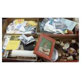 Group of postcards, patches, maps, photos, etc
