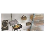 7 small boxes including art nouveau, Russian