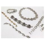Group sterling bracelets & necklaces- Hobe, etc