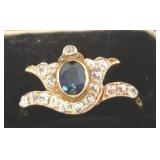 Vintage 14k gold crown motif ring set with