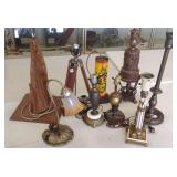 Group including vintage lamp bases