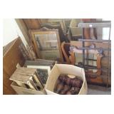 Group including furniture, mirrors, finials, rack