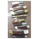 11 folding knives- Barlow style, etc.