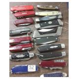 18 assorted folding knives