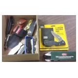 12 assorted folding knives- most with boxes or