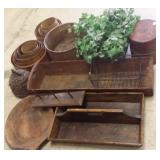 Group including wood carriers, sifters, etc