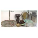 Group of antique oriental items, bronze vase,