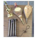 Group including candle mold, bellows, etc.