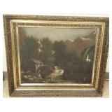 Framed oil on canvas in ornate frame 23" x 28"