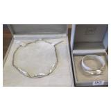Lalique sterling bracelet & necklace set