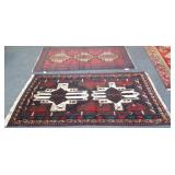 2 Handmade oriental rugs approx. 3