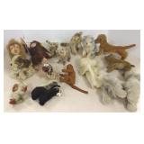15 Steiff, etc. animals including monkey- some