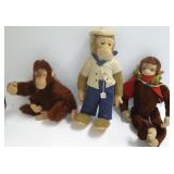 3 vintage monkeys- Steiff (?)