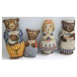 Rare cloth Kelloggs advertising- Goldilocks & 3