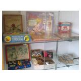 Group of vintage toys, wooden puzzles, etc.- some