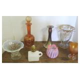 Group of Victorian, etc glass- opalescent, etc