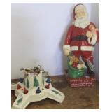 19" Santa store display figure & cast iron lighted