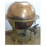 Marked Sterno Ware large copper & brass hot water