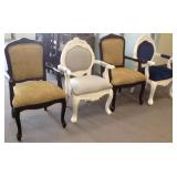 4 assorted upholstered armchairs