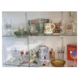 Group of barware, steins, etc.