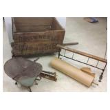 Ross W. Weir coffee crate, paper dispenser & a