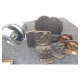 5 pair iron bookends- ships, etc